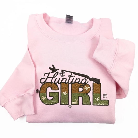 Hunting Girl Embroidery File Outdoor Hunting Embroidery Pattern Camo Stitch Design Digital Embroidery File For Shirts Hats Jackets Bags