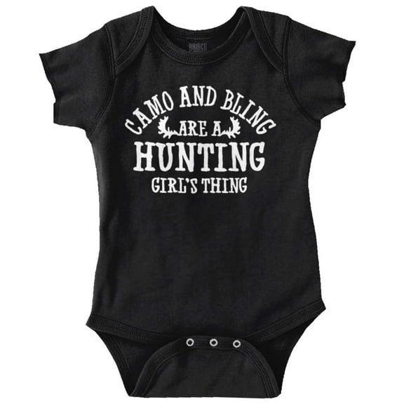 Hunting Girl's Thing Camo and Bling Bodysuit Jumper Girls Infant Baby Brisco Brands 12M