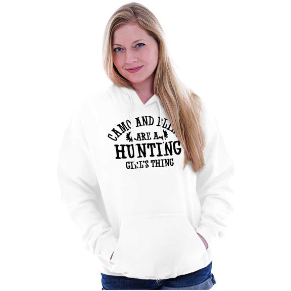 Hunting Girl's Thing Camo and Bling Women Plus Size Graphic Pullover Hoodie Brisco Brands 5X