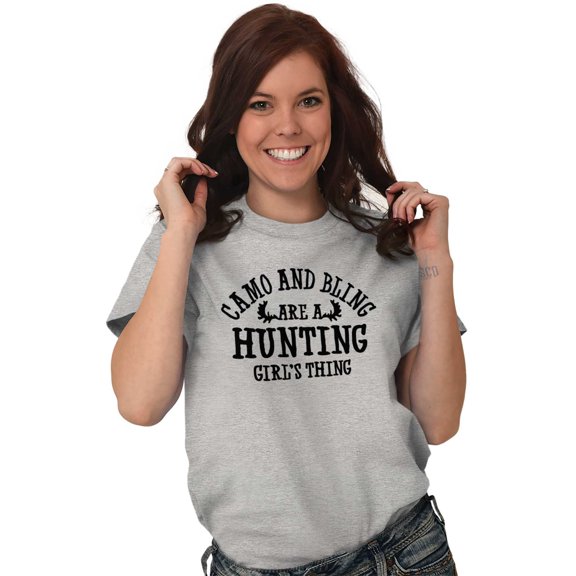 Hunting Girl's Thing Camo and Bling Women's Graphic T Shirt Tees Brisco Brands M
