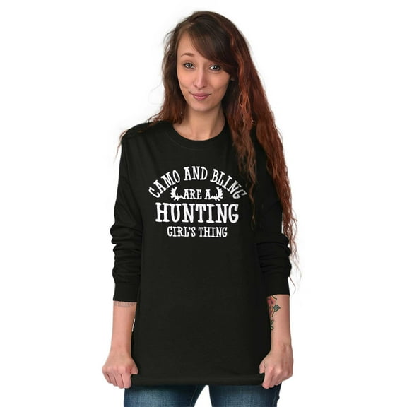 Hunting Girl's Thing Camo and Bling Women's Long Sleeve T Shirt Brisco Brands S