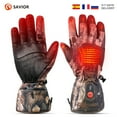thumbnail image 1 of Hunting Gloves Rechargeable Heated Gloves Hand Warmer Washed With Water Windproof Winter Sport Gloves With Battery Men Women Goatskin, 1 of 9