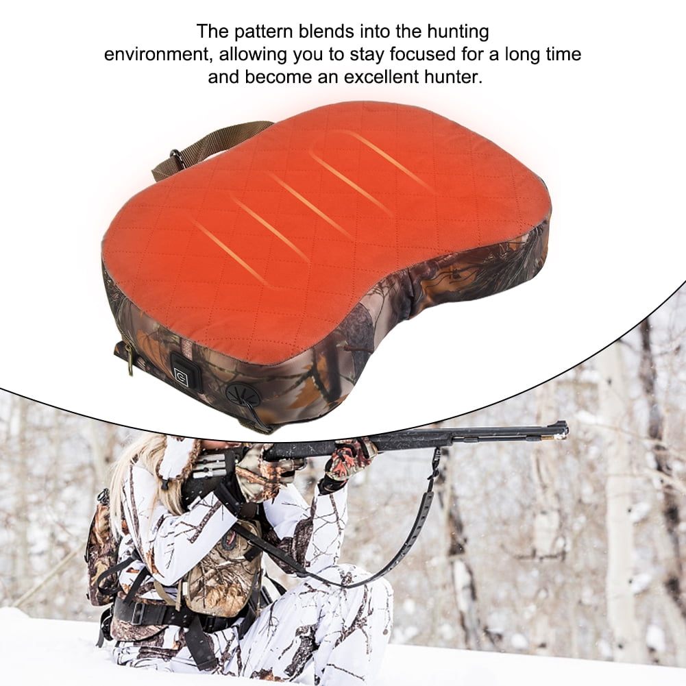 Fisoceny Hunting Seat Cushion Pad Thermal Heated Hunting Seat Cushion 3  Mode Adjustable Temperature Hot Heating Seat for Tree Stand,Ladder