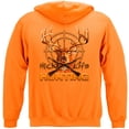thumbnail image 1 of Hunting Hick Life 8oz 50/50 Hood Safty Orange Hooded Sweat Shirt Small, 1 of 1