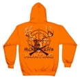 thumbnail image 1 of Hunting Hick Life 8oz 50/50 Hood Safty Orange Hooded Sweat Shirt XX-Large, 1 of 3