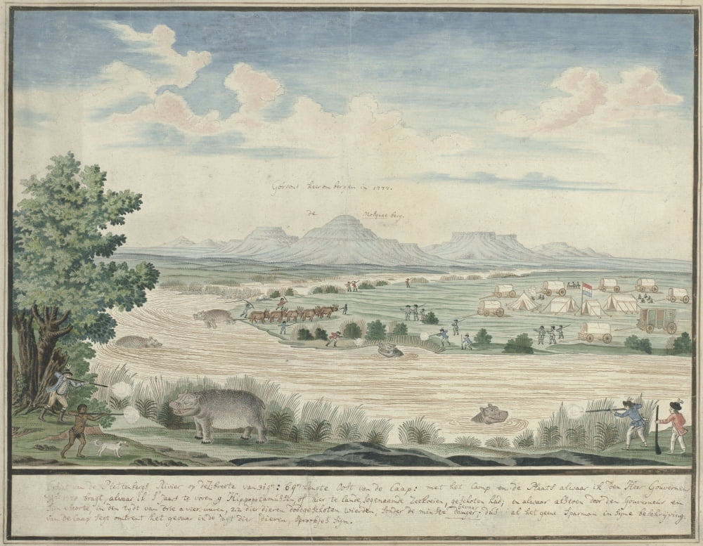 Hunting Hippos Along The Plettenberg River Canvas Art - (24 x 18)