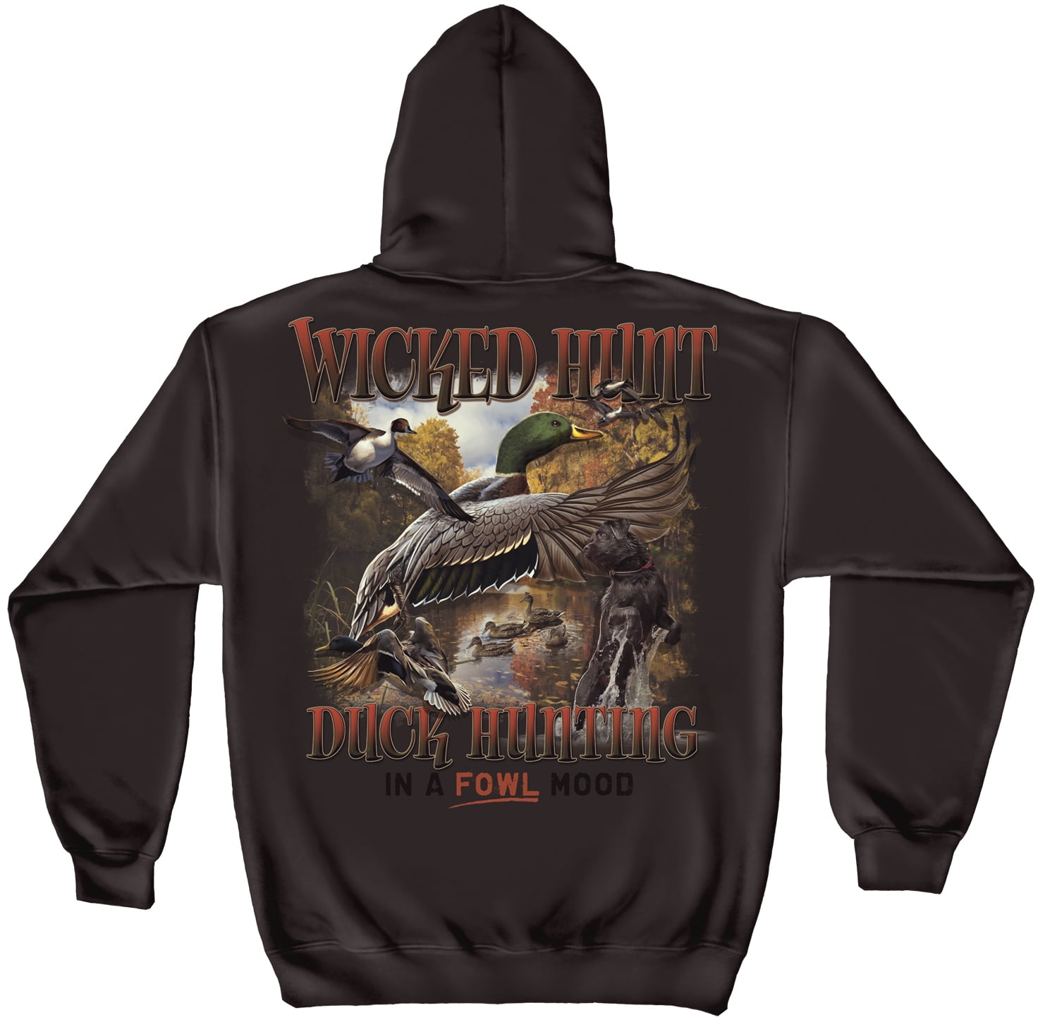 Duck Hunting In A Fowl Mood Hunting 8oz 50 50 Hood Dark Brown Hooded Sweat Shirt X Large Walmart