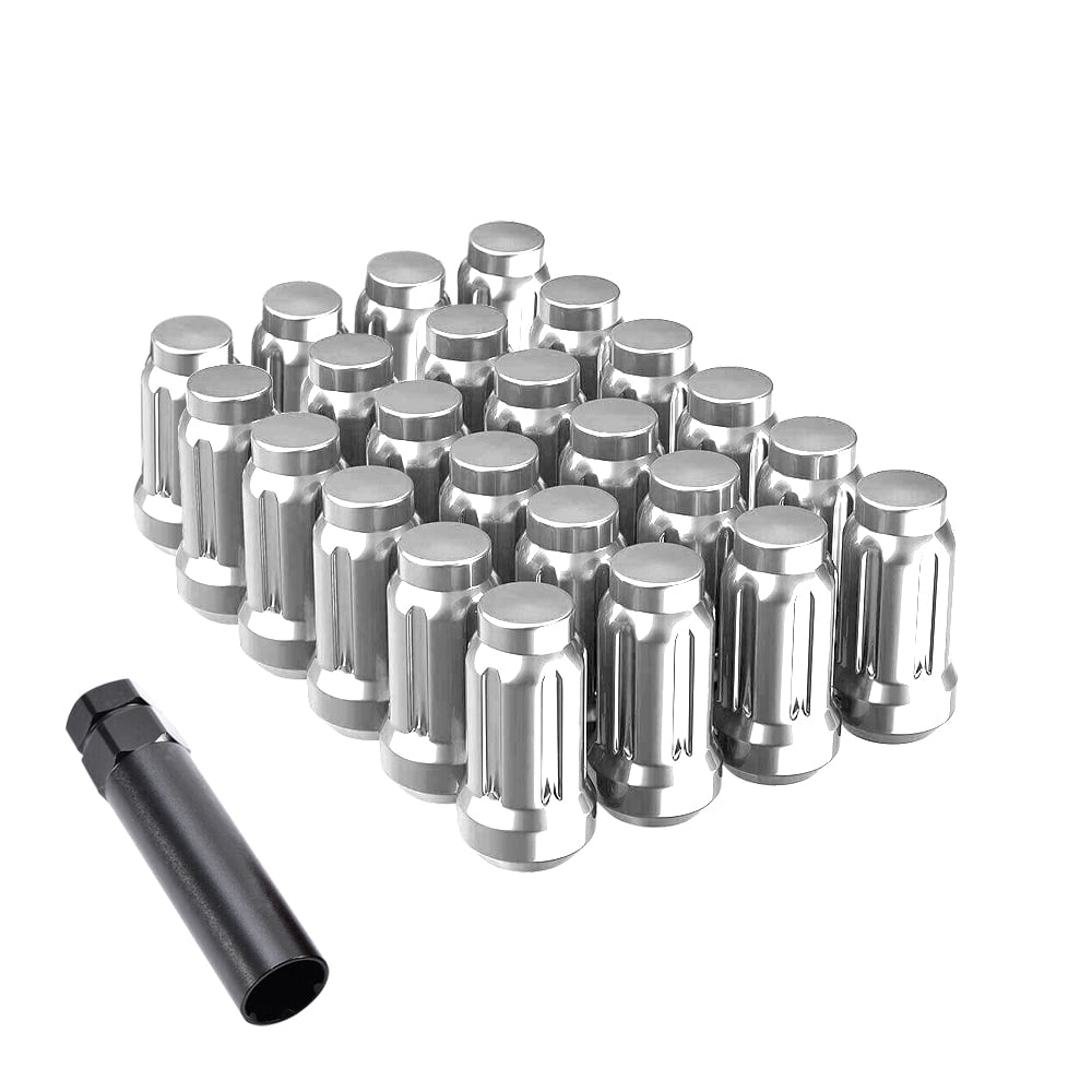 Hunting Horse 6pt Spline Lug Nuts, Corn Seat Lug Nuts , 1 Spline Key/Socket Wheel Nuts Set of 24, 24+1