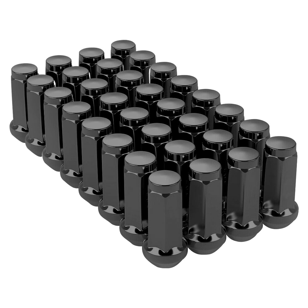 Hunting Horse Lug Nuts for Chevy GMC Silverado Sierra 2500/3500 HD, Black, XL, 32 Count