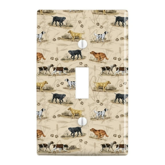 Hunting Hunter Dog Breeds Lab Retriever Plastic Wall Decor Toggle Light Switch Plate Cover