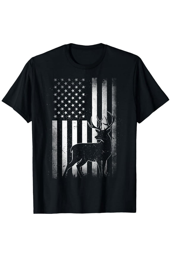 Hunting Hunters Deer USA US American Flag Camo Camoflage T-Shirt