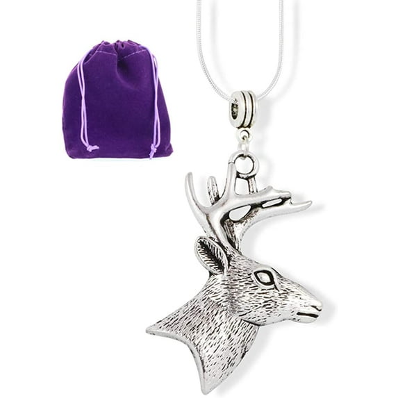 Hunting Jewelry | Deer Horn Necklace with 22 inch Stainless Steel Snake Chain with Deer Horn Pendant Great Deer Gifts for Women or Deer Necklace for Men or Hunting Necklace for Men