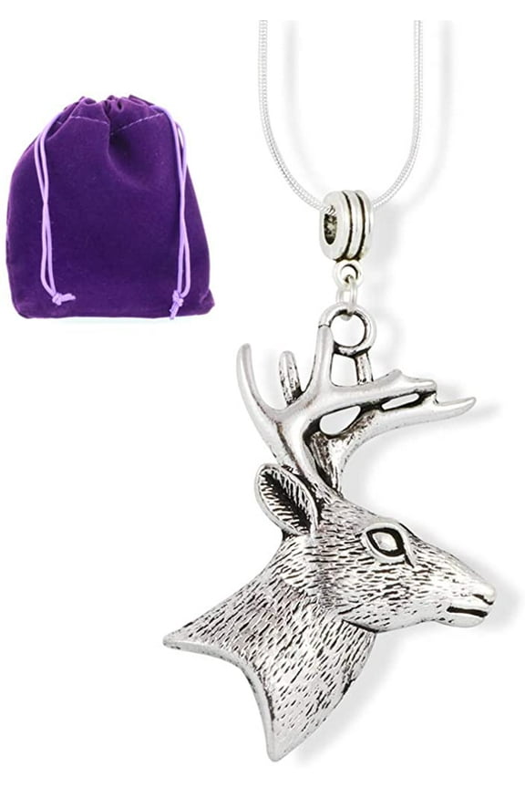Hunting Jewelry | Deer Horn Necklace with 22 inch Stainless Steel Snake Chain with Deer Horn Pendant Great Deer Gifts for Women or Deer Necklace for Men or Hunting Necklace for Men
