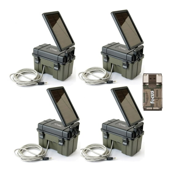 Hunting Made Easy (HME)-12VBBSLR Trail Cam Solar Auxiliary Power Pack, 4-Pack