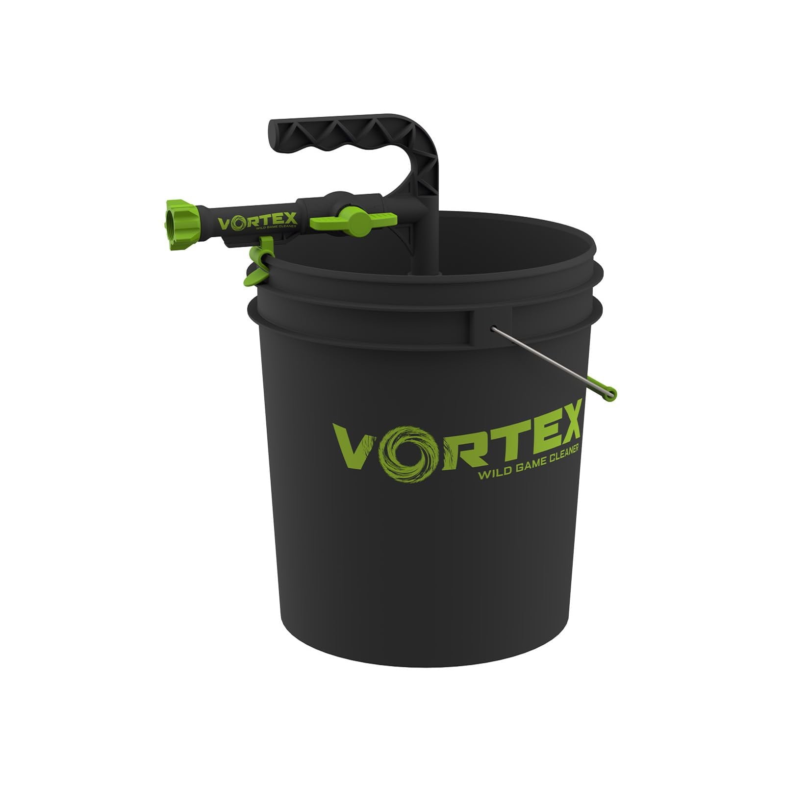 HME Game Washer with Bucket  Portable Durable Effective Wild Game Cleaner with Adjustable Water Flow Valve & Vrt 5-Gallon Bucket for Field Dressing & Processing