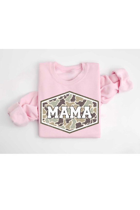 Hunting Mama Sweatshirt, Duck Hunting Camo Pullover, Mallard Duck Mom Life Top, Unisex Adult Casual Everyday Wear