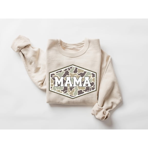 Hunting Mama T-Shirt, Camo Mama Sweatshirt, Mother Hoodie Gift, Camouflage Mama T-Shirt, Varsity Mama Long Sleeve, Retro Mam Shirt gift SWEATSHIRT All Size S-5XL