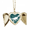 thumbnail image 1 of Hunting Meat Tracking Animals Folded Wings Peach Heart Pendant Necklace, 1 of 4
