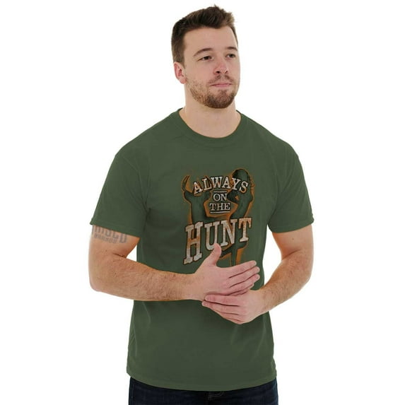 Hunting Mens T-Shirts T Shirts Tees Tshirt Always On The Hunt Deer Hobby Gift