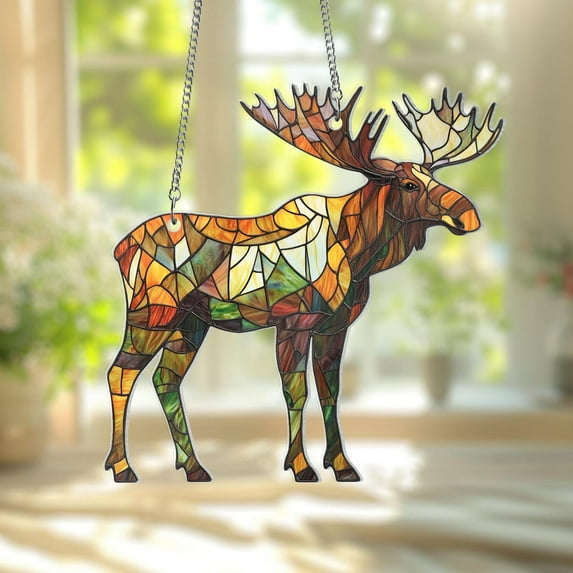 Hunting Moose ACRYLIC ornament Deer Window Hanging Gift For Dad Man Hunting Gift Moose Lover Gift Perfect Hunting Christmas Gift