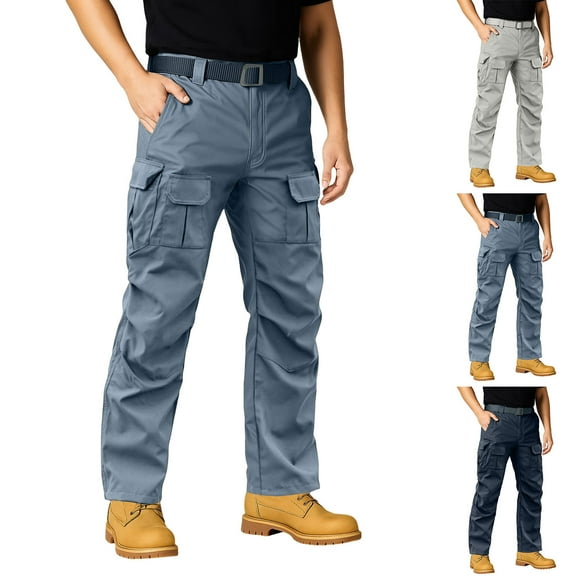 Hunting Pants For Men, Fleece Mens Relaxed Fit Pants Para Hombre Jeans Men's Work Waterproof Double Knee Work Pants Pantalones Xxl Gray
