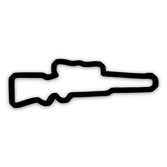 Hunting Rifle Cookie Cutter with Easy Push Design (5 inch)