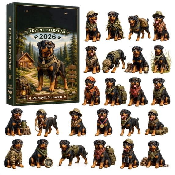 Hunting Rottweiler Christmas Advent Calendar 2026, 24 Tracker Acrylic ...