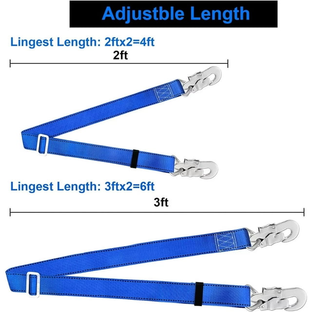 Hunting Safety Harness, Tree Climbing Belt Restraint Lanyards, Safety Adjustable Lanyard, Add Level, Blue