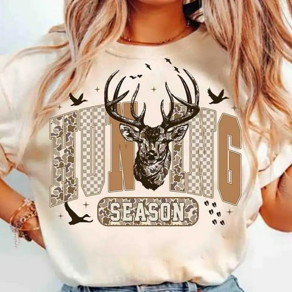 Hunting Season, Deer Hunting Shirt, Preppy Camo Bow Tee, , Coquette Hunting Shirt, Girl Fall Camo Bow Tee, Vintage Trendy Graphic Tee All Size S-5Xl