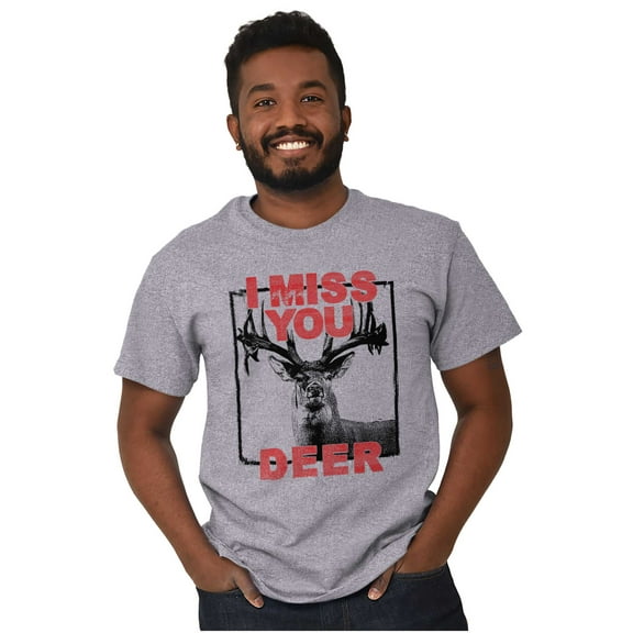 Hunting Season Miss You Deer Hunter Men's Graphic T Shirt Tees Brisco Brands L