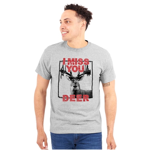 Hunting Season Miss You Deer Hunter Men's Graphic T Shirt Tees Brisco Brands S