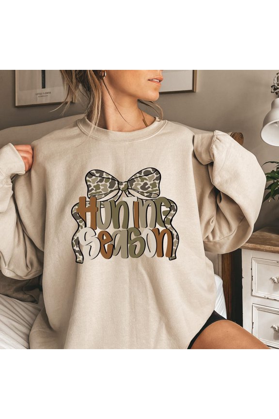 Hunting Season Sweatshirt, Hunting Lover Sweater, Deer Hunters Shirt, Camo Coquette Sweatshirt, Hunting Lover, Husband Sweatshirt Sweatshirt All Size S-5XL