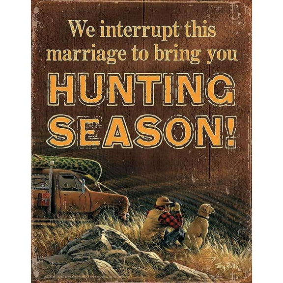 Hunting Season Tin Sign by Terry Redlin