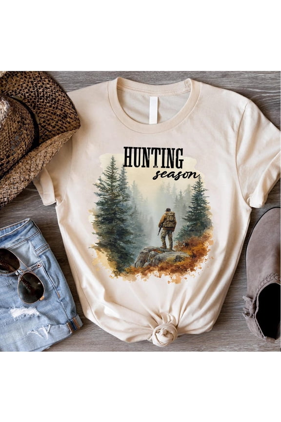 Hunting Season Wildlife Shirt, Hunting Lover Gift, Vintage Outdoor Shirt, Hunting Wife Tee, Hunter Outfits, Fall Season Tee, Country Hunting TSHIRT All Size S-5XL
