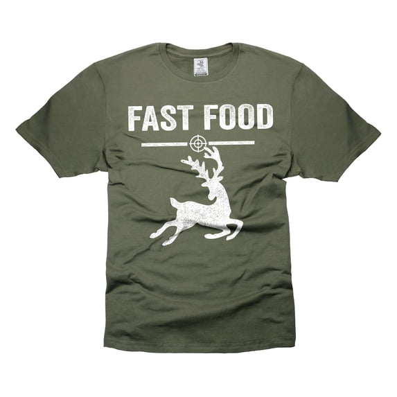 Hunting Shirt Funny Hunting Gifts Fast Food Shirt Hunting Joke Shirt Gift For Men Fathers Day Tee (XX-Large Military Green)