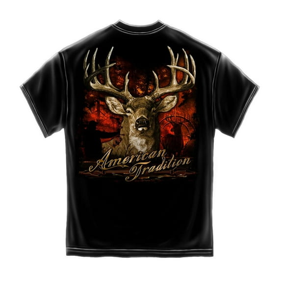 American Tradition Deer Hunter T-Shirt by Erazor Bits, Black