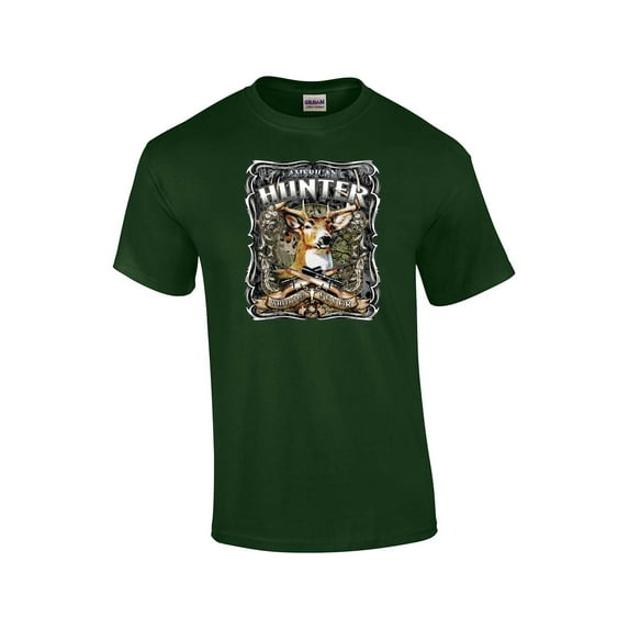 Hunting T-shirt American Hunter Whitetail Fever Deer Buck Wildlife Venison Hunt Elk Outdoors Tee Shirt-Forest-Small