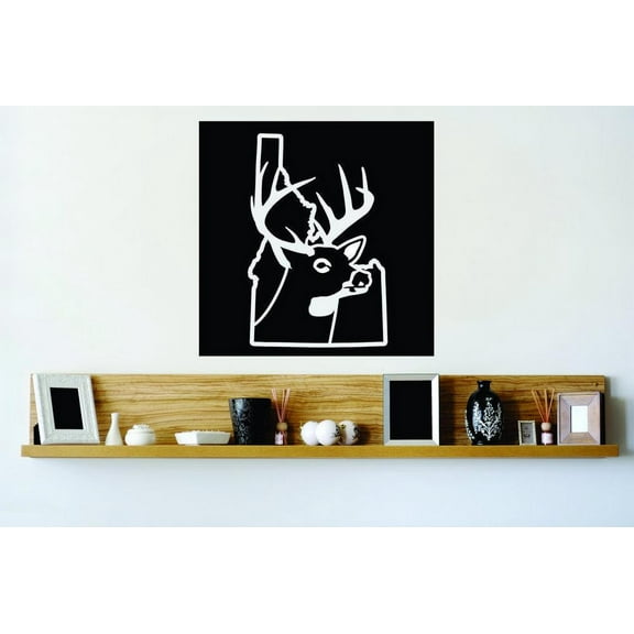 Hunting Themed Wall Decal Decoration Idaho Wild Deer Buck Hunt Outdoor Lifestyle Stickers Home Decoration for Hunters - Size: 13 In x 13 In