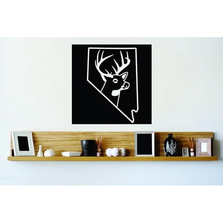 Hunting Themed Wall Decal Decoration Nevada Wild Deer Buck Hunt Outdoor Lifestyle Stickers Home Decoration for Hunters - Size: 18 In x 18 In