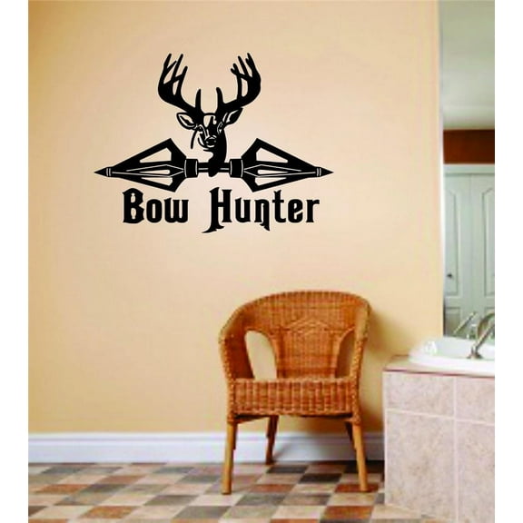 Hunting Themed Wall Decal Decoration On Bow Hunter Hunter Game Outdoor Lifestyle Stickers Home Decoration for Hunters - Size: 13 In x 13 In