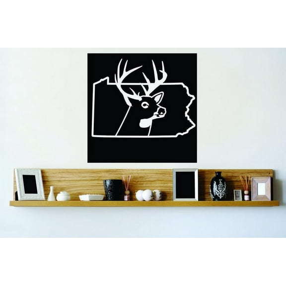 Hunting Themed Wall Decal Decoration Pennsylvania Wild Deer Buck Hunt Outdoor Lifestyle Stickers Home Decoration for Hunters - Size: 13 In x 13 In