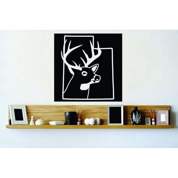 Hunting Themed Wall Decal Decoration Utah Wild Deer Buck Hunt Outdoor Lifestyle Stickers Home Decoration for Hunters - Size: 13 In x 13 In