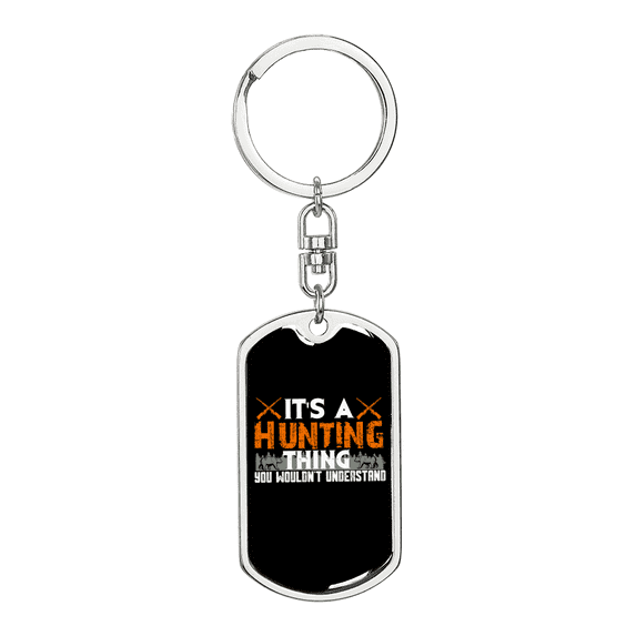 Hunting Thing Alright Stainless Steel or 18k Gold Premium Swivel Dog Tag Keychain