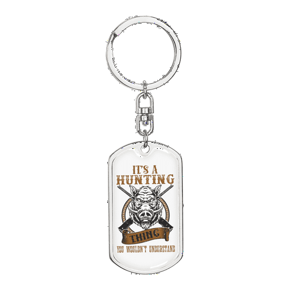 Hunting Thing Don'T Understand Stainless Steel or 18k Gold Premium Swivel Dog Tag Keychain