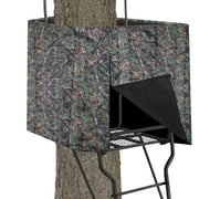 Hunting Tree Stand Blind Cover, Universal Camo Tree Stand Elevated Deer Blind Kit For 2 Man Stand Tree Stand Blind Enclosure Tower With A Zippered Closure Hunting Tree Stand Accessories