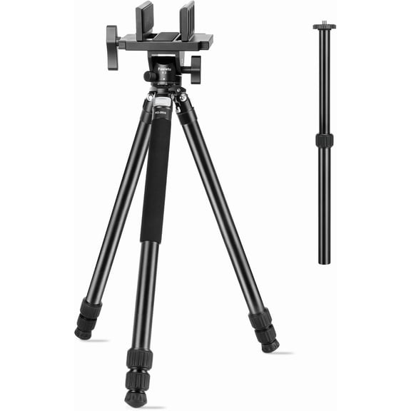 Hunting Tripod Shooting Stick Gun Rifle Rest with Saddle Clamp, Adjustable 360 Rotate Shooting Tripod