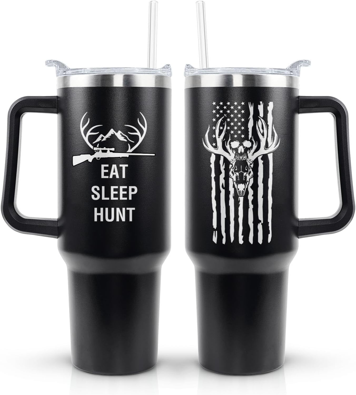 Hunting Tumbler 40 oz Tumbler with Handle and Straw Lid Leak