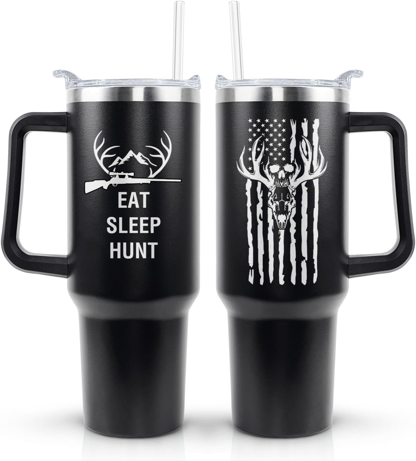 McIntyre Hunting Weathered Tartan Crest 40 oz Insulated Tumbler with Handle