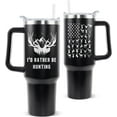 thumbnail image 1 of Hunting Tumbler with Handle and Straw Hunters Deer Cup Coffee Travel Mug Hunting Gifts for Dad Papa Husband Hunter Fathers Day-40 oz Id Rather Be Huntings, 1 of 6