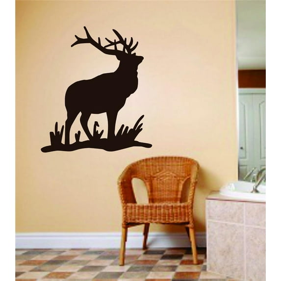 Hunting Vinyl Wall Decal - Deer Animal Hunting Hunter Man Gun Boys Kids Bed Room Sports 14 X 14 Inches